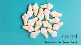  Presentation with ice cream - Amazing presentation design having jelly-candy-shape-ice-cream backdrop and a teal colored foreground
