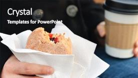  Presentation with jelly - Presentation consisting of jelly donut and coffee background and a black colored foreground