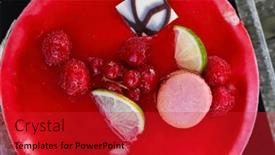  Presentation with jelly - Presentation design enhanced with jelly-fruit-cake background and a red colored foreground