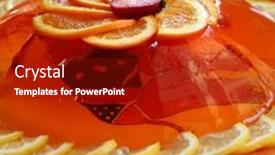  Presentation with jelly - Colorful slides enhanced with jelly-gelatine-dessert-dish-served backdrop and a crimson colored foreground