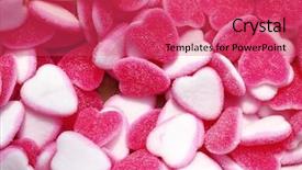  Presentation with candy heart - PPT theme having jelly sweets candy pink white background and a red colored foreground