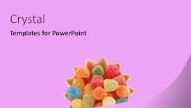  Presentation with sweet candy - Theme featuring jelly-sweets-colorful-candies-gumdrops background and a lavender colored foreground
