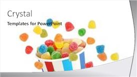  Presentation with sweet candy - Presentation theme with jelly-sweets-colorful-candies background and a white colored foreground