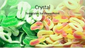  Presentation with candy shop - PPT layouts having jelly sweets in candy background and a mint green colored foreground