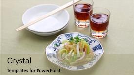  Presentation with jellyfish - Slide deck with jellyfish salad and shaoxing wine background and a  colored foreground