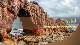  Presentation with bauxite lime stone  - Colorful slides enhanced with jer - pedra furada holed stone backdrop and a  colored foreground