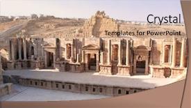  Presentation with ancient roman - Audience pleasing theme consisting of jerash gerasa ancient roman backdrop and a coral colored foreground