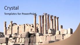  Presentation with ancient roman - Presentation design enhanced with jerash gerasa ancient roman background and a light blue colored foreground