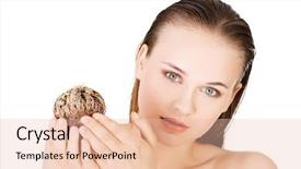  Presentation with spa - Presentation design consisting of woman holding rose of jericho background and a lemonade colored foreground