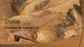  Presentation with landscape desert - Presentation featuring judean desert landscape near jericho background and a coral colored foreground