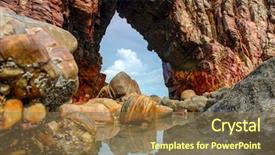  Presentation with stone afe - Presentation theme having jericoacoara beach - ceara brazil background and a coral colored foreground