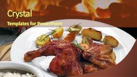  Presentation with chicken - Colorful theme enhanced with jerk - roast chicken backdrop and a tawny brown colored foreground