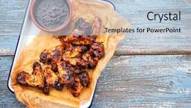  Presentation with hot sauce - Amazing slide deck having jerk - traditional barbecue chicken wings backdrop and a lemonade colored foreground