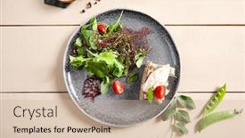  Presentation with restaurant menu - Cool new PPT theme with jerked-duck-smoked-cream-cheese backdrop and a soft green colored foreground