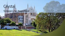  Presentation with real madrid football - Presentation with jeronimo el real church madrid background and a light blue colored foreground