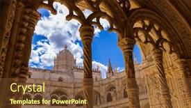  Presentation with monastery - Slide deck featuring jeronimos-monastery-lisbon-portugal-architecture background and a tawny brown colored foreground
