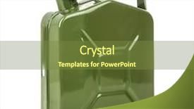  Presentation with white green - Colorful slides enhanced with jerry cans - green jerrycan isolated on white backdrop and a tawny brown colored foreground