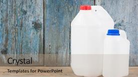  Presentation with pair - Presentation theme consisting of jerry cans - pair of plastic gallons background and a coral colored foreground