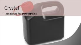  Presentation with plastic - Slides enhanced with jerry cans - plastic jerrycan isolated on white background and a  colored foreground