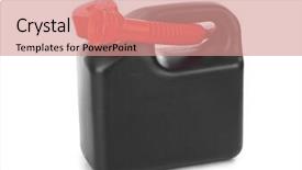  Presentation with plastic - Colorful theme enhanced with jerry cans - plastic jerrycan isolated on white backdrop and a  colored foreground