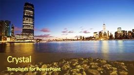  Presentation with taxi cabs new york city - Presentation theme enhanced with jersey city and new york background and a tawny brown colored foreground