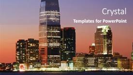  Presentation with tall building - Theme enhanced with jersey-city-aug-8-goldman background and a violet colored foreground