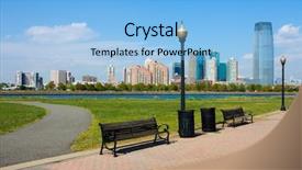  Presentation with skyline - PPT layouts consisting of jersey city skyline background and a light blue colored foreground