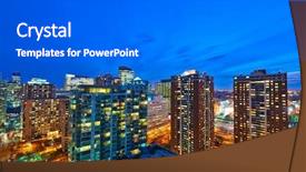  Presentation with city night - PPT layouts featuring jersey-city-view-at-night background and a gray colored foreground