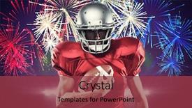  Presentation with grunge american football field - Slides enhanced with jersey holding ball against firework background and a red colored foreground