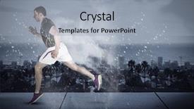  Presentation with color powder - Amazing theme having jersey shore - muscular rugby player running backdrop and a light gray colored foreground