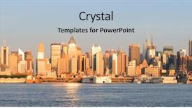  Presentation with new york city subway station - Colorful slide set enhanced with jersey shore - new york city manhattan midtown backdrop and a light blue colored foreground