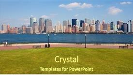  Presentation with taxi cabs new york city - Colorful PPT layouts enhanced with jersey shore - new york city backdrop and a gold colored foreground