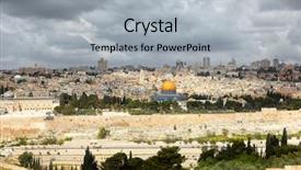  Presentation with jerusalem - Amazing PPT theme having jerusalem and stormy clouds backdrop and a light gray colored foreground
