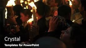  Presentation with light fire - Theme consisting of jerusalem-april-18-pilgrims-come background and a black colored foreground