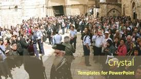  Presentation with good friday - Slides featuring jerusalem-april-21-people-waiting background and a violet colored foreground