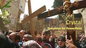  Presentation with good friday - Audience pleasing slides consisting of jerusalem-april-21-pilgrims-come backdrop and a tawny brown colored foreground
