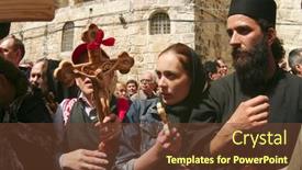  Presentation with good friday - Audience pleasing PPT layouts consisting of jerusalem-april-21-pilgrims-come backdrop and a tawny brown colored foreground