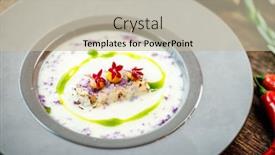  Presentation with leek soup - Slide set consisting of jerusalem-artichoke-almond-cream-soup background and a  colored foreground