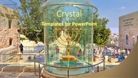  Presentation with jewish - Colorful PPT theme enhanced with jerusalem-august-21-golden-menorah backdrop and a violet colored foreground
