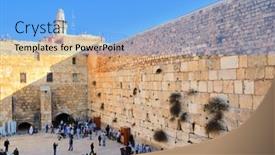  Presentation with february - Presentation with jerusalem-february-20-jews-pray background and a light blue colored foreground