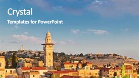  Presentation with city church - Theme having jerusalem grey dome of church background and a teal colored foreground