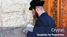  Presentation with jewish western wall - Slide set featuring jerusalem-israel-april-26-jewish background and a navy blue colored foreground