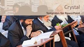  Presentation with jewish western wall - Presentation design featuring jerusalem-israel-april-27-unidentified background and a lemonade colored foreground