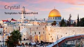  Presentation with western - Colorful presentation enhanced with jerusalem-israel-at-the-western backdrop and a soft green colored foreground