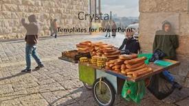  Presentation with bagel - Presentation design featuring jerusalem-israel-december-26-2016 background and a coral colored foreground