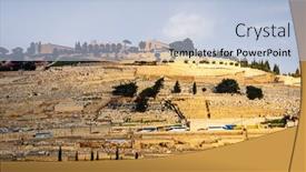  Presentation with jerusalem - Cool new PPT layouts with jerusalem-israel-hillside-cemeteries backdrop and a light blue colored foreground