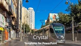  Presentation with street light view - Presentation enhanced with jerusalem-israel-july-14-2019 background and a  colored foreground