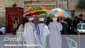  Presentation with judaism - Colorful presentation theme enhanced with jerusalem-israel-july-26-2015 backdrop and a gray colored foreground