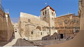  Presentation with quarter - PPT layouts having jerusalem-israel-july-26-2015 background and a coral colored foreground
