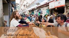  Presentation with jerusalem - Slide set consisting of business concept painted red word background and a light gray colored foreground